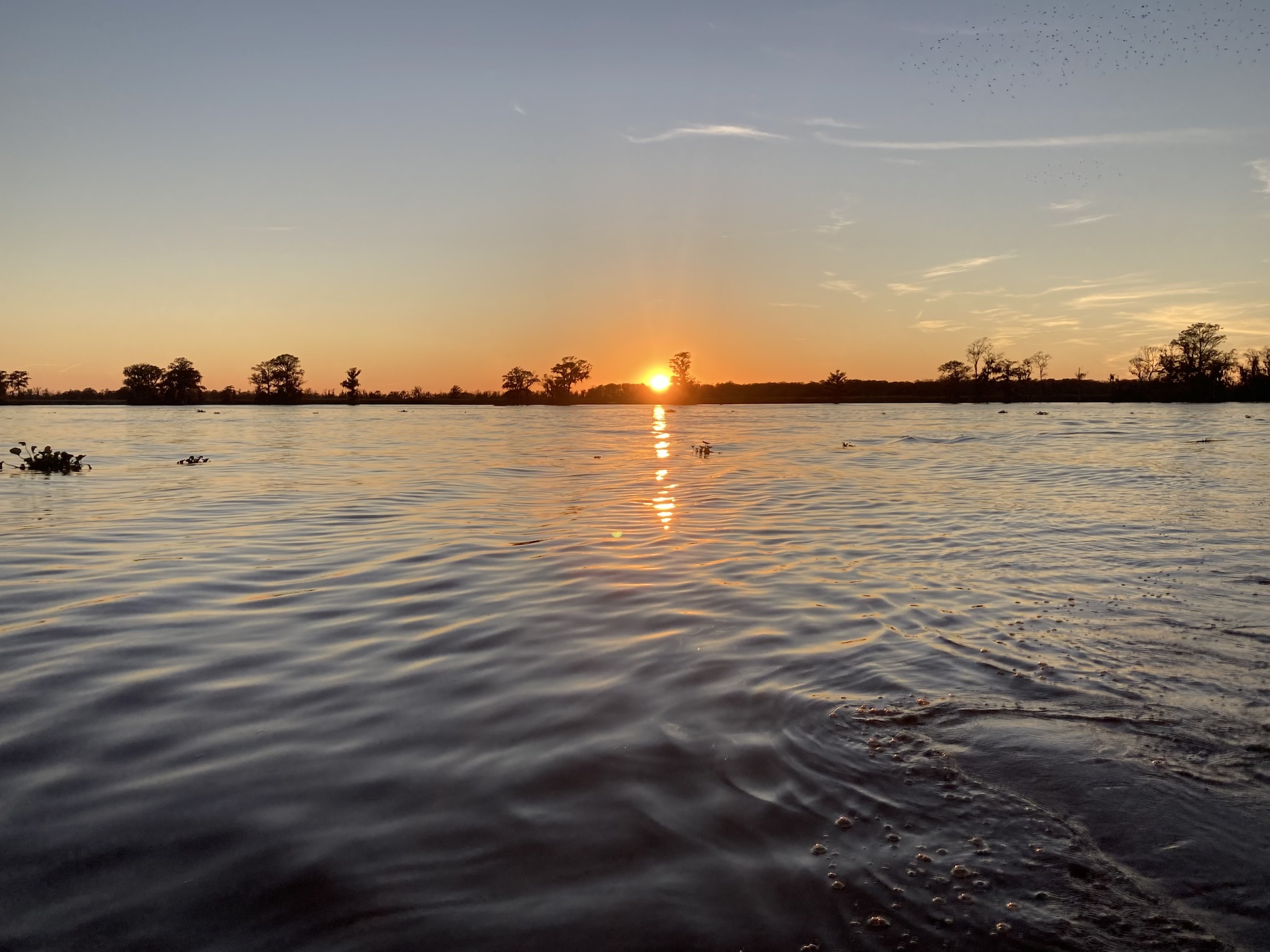 a sunset over the Waccamaw River